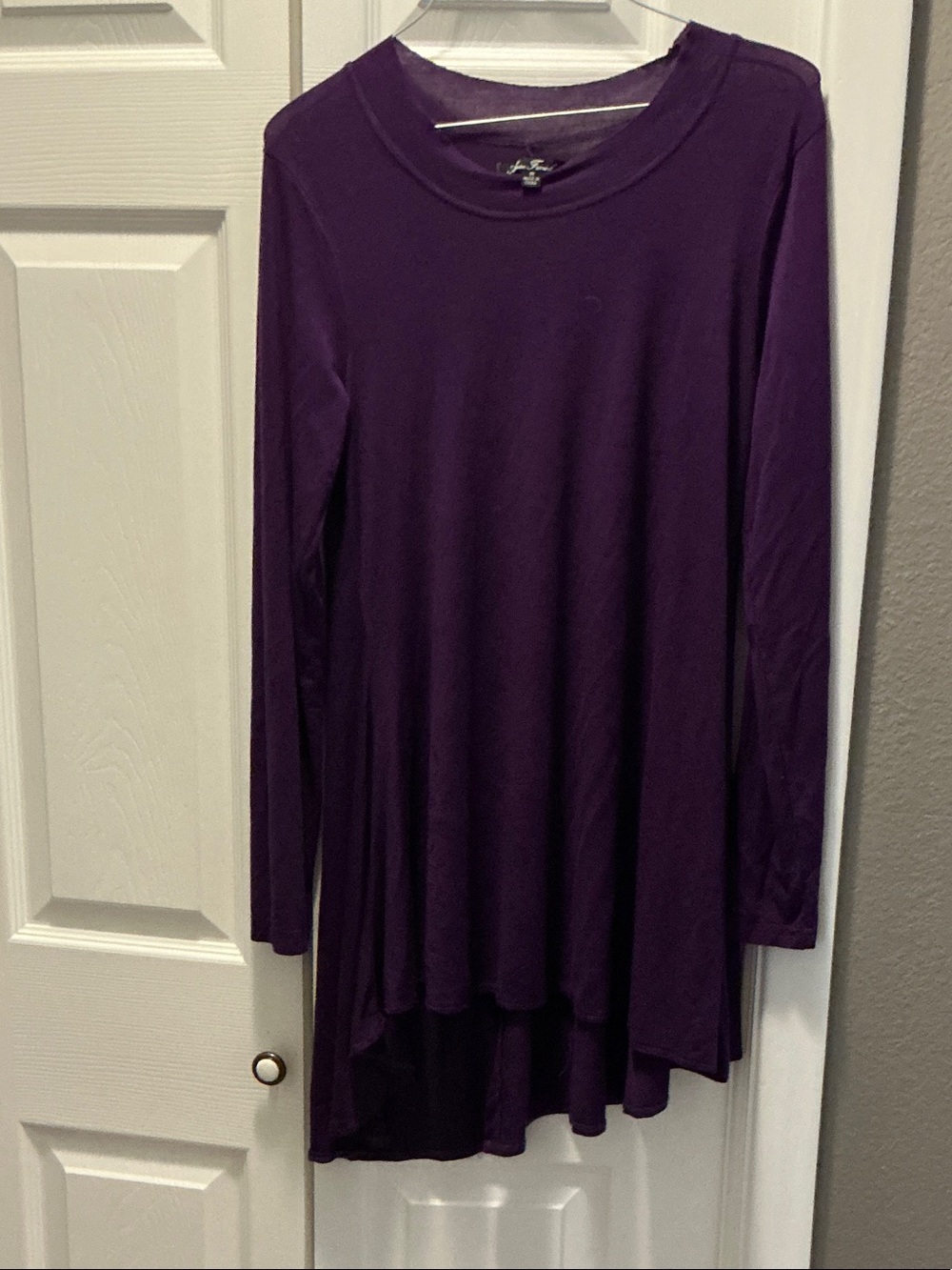 Women’s Purple Long-Sleeve Swing Tunic - Soft Draped Fit